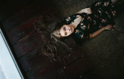 Wallpaper Dress Beautiful Model Women Brunette Neckline Women Indoors Black Pantyhose For