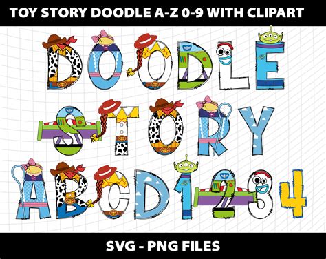 Toy Story Svg Doodle Letters Alphabet Font Toy Story Bundle Etsy