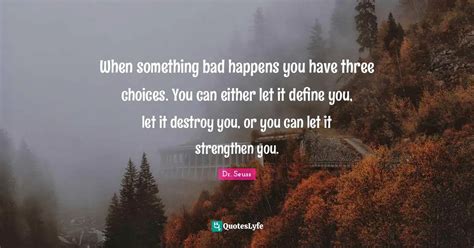 When Something Bad Happens You Have Three Choices You Can Either Let Quote By Dr Seuss