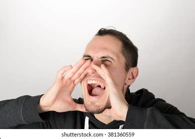 Boy Hands Mouth Mouth Open Screaming Stock Photo 87052160 Shutterstock