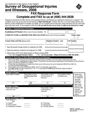 Fillable Online Bls Survey Of Occupational Injuries And Illnesses