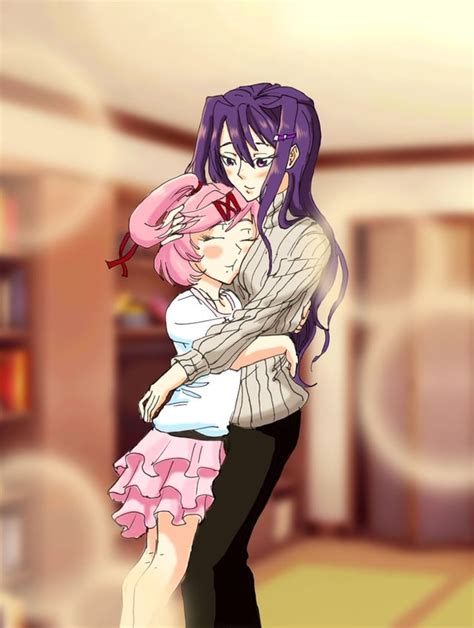 Natsuki Giving Yuri A Hug~ 💗💜 By Jassurthe On Twitter R Ddlc