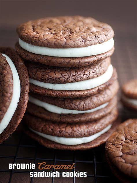 Brownie Caramel Sandwich Cookies Bakerella