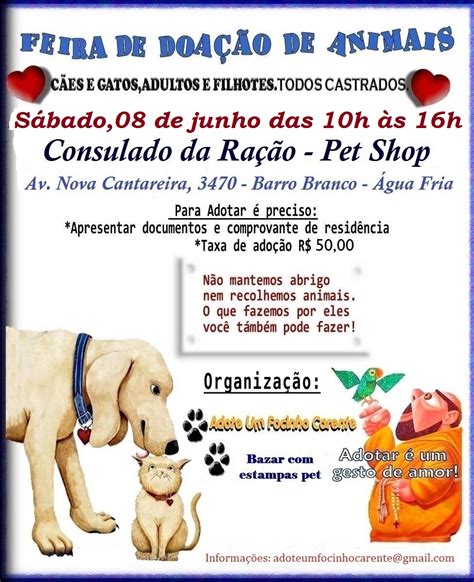 Feira de Doaçao de Animais na Zona norte de São Paulo adote um