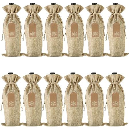 Amazon 20 Pcs Burlap Wine Bags Wine Gift Bags Reusable Wine