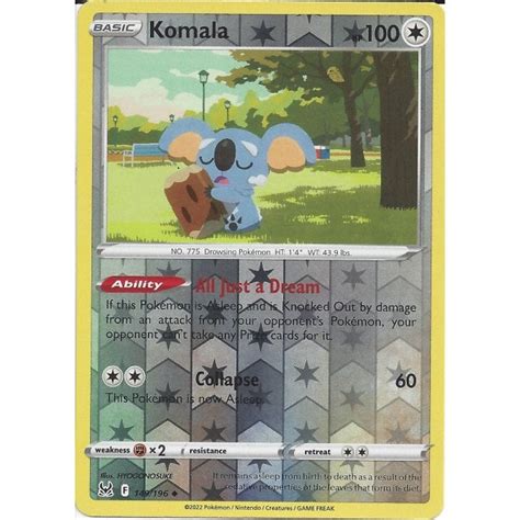 Pokemon Trading Card Game Komala Reverse Holo Swsh Lost