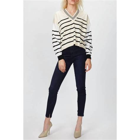 NUDE Sweaters New Nude Vneck Sweater In Butteroff Whiteblack Poshmark