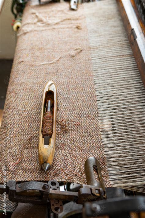 traditional weaving loom and shuttle for Tweed weaving Stock Photo ...