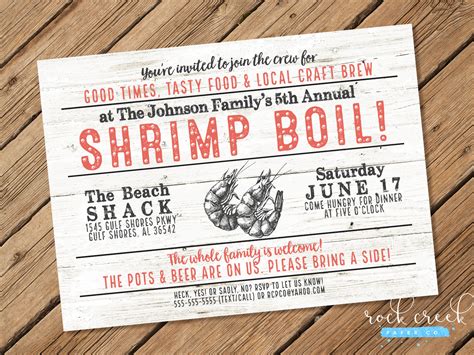 Shrimp Boil Invitation Low Country Boil Seafood Boil Cajun Etsy