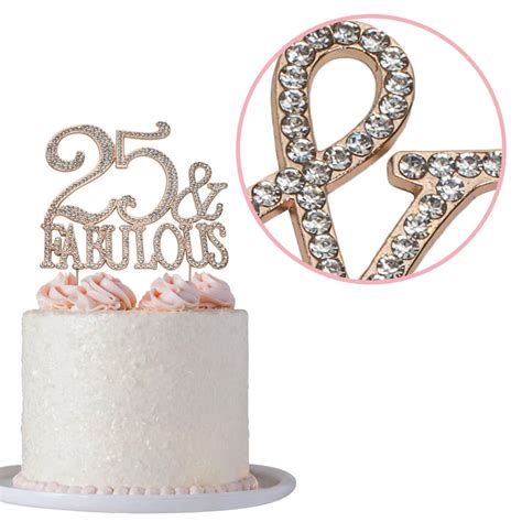 25 Birthday Cake Topper 25 And Fabulous Rose Gold Cake Topper Etsy