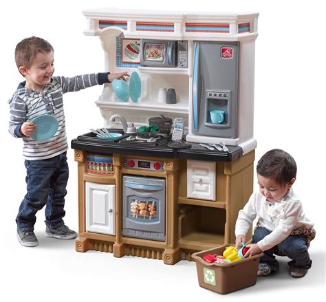 Step2 Lifestyle Custom Play Kitchen With 20 Piece Accessory Play Set In