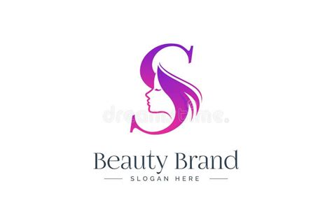 Letter S Beauty Logo Design Woman Face Silhouette Isolated On Letter S