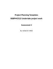 Bsbpmg Undertake Project Task Docx Project Planning Templates