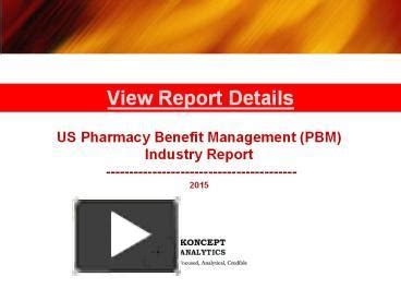 PPT US Pharmacy Benefit Management PBM Industry Report 2015