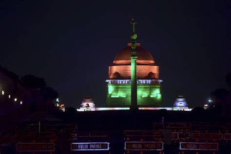 In Pictures India Illuminated In Tricolour On Eve Of 75th