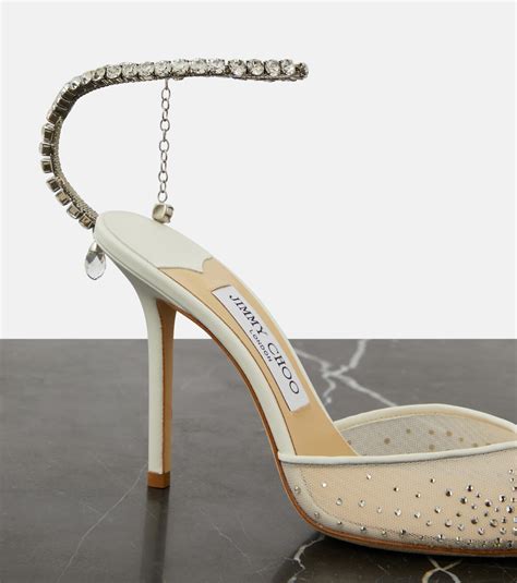 Saeda Embellished Satin Pumps In White Jimmy Choo Mytheresa