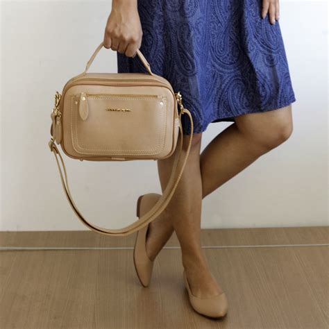 Bolsa Couro Leg Timo Pequena Nude
