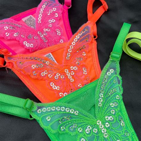 Calcinha Borboleta Neon Paet Sexy Lingerie Tanga Sensual Regulagem Shopee Brasil