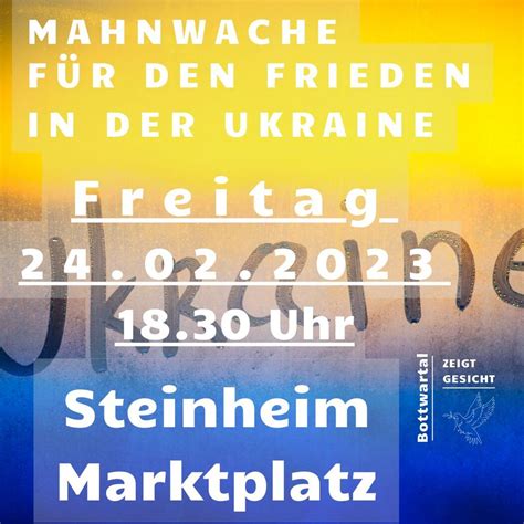 Mahnwache für den Frieden in der Ukraine und in der Welt SPD Oberstenfeld