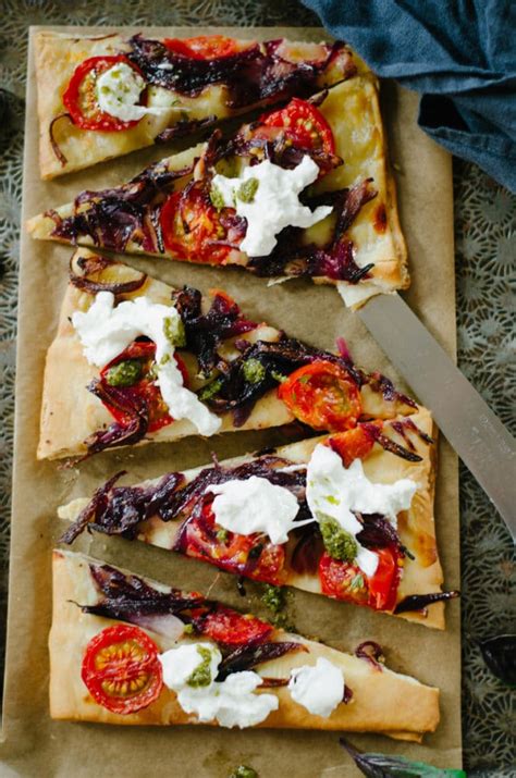 Tomato Focaccia With Burrata And Onion Recipe