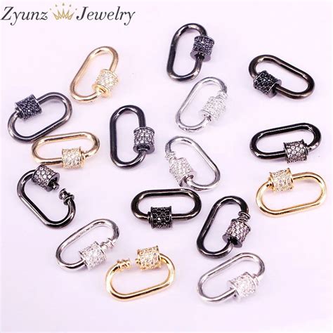 5 шт., маленькие овальные застежки для ювелирных изделий, медный ...