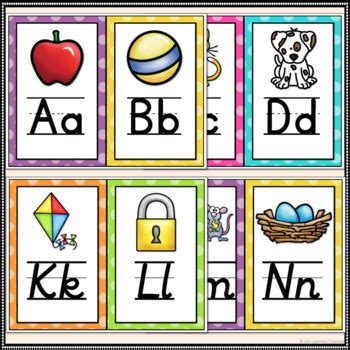 Alphabet Posters Polka Dot Theme By Learning Inspired Tpt