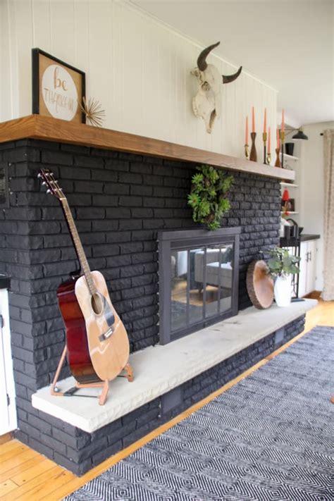 Black Fireplace Accent Wall