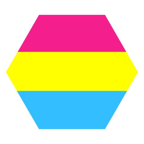 Diseño Png Y Svg De Pansexual Hexagonal Raya Plana Para Camisetas