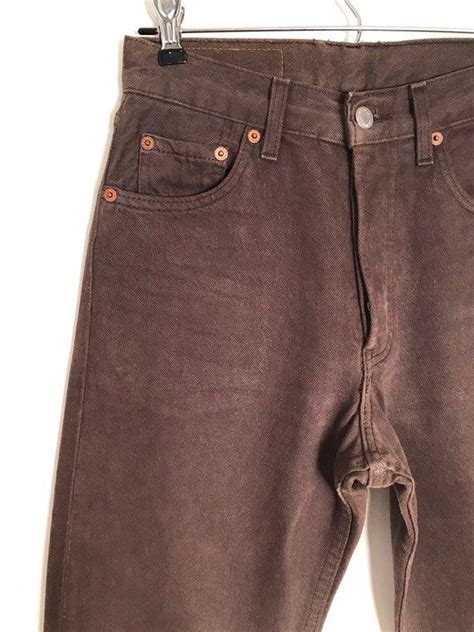 Reserved Vintage Chocolate Brown Levis 501 Jeans With High Waist And Straight Leg Size 26 X 34