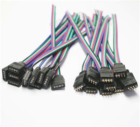 Pcs Pin Pin Female With Wire Rgb Connector For Led Strip