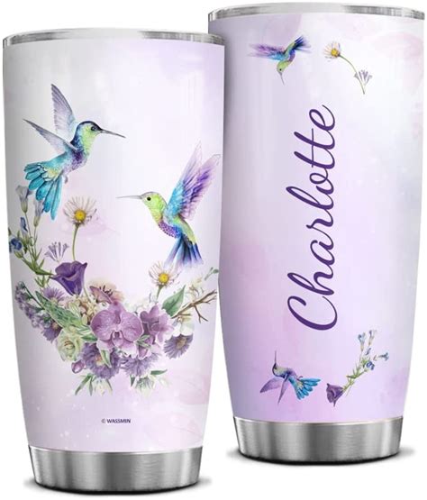 Oz Tumbler Personalized Hummingbird Tumbler Cup With Lid Oz Oz