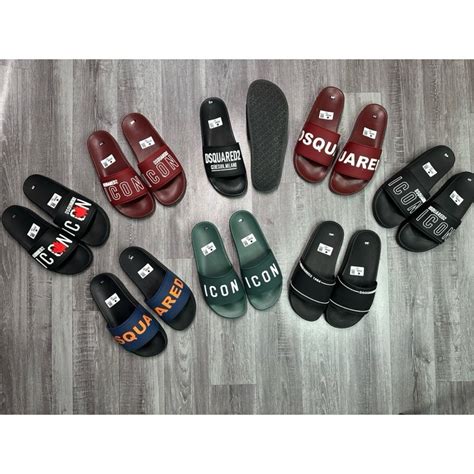 Dép DSQ Hot Giá Rẻ Dép DSQ ICON Cao Su Mềm Chữ Nổi Đế Chữ Dập Chống Trơn Trượt Shopee Việt Nam