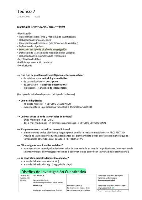 Resumen Diseños de Investigación Cuantitativa 01 Epidemiología UNLP