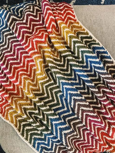 Tunisian Crochet Rainbow Blanket Pattern - I Can Crochet That