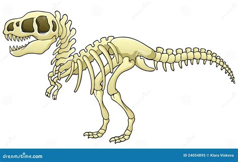 Tyrannosaurus Rex Skeleton Silhouette Vector Side View