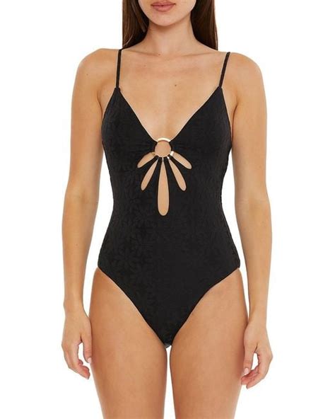 Trina Turk Joplin Cut Out One Piece Swimsuit In Black Lyst