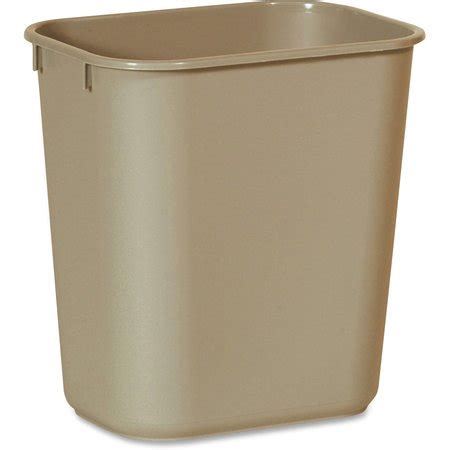 Rubbermaid Commercial 13 Qt Rectangular Trash Can Beige Plastic