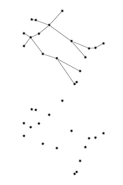 Premium Vector Zodiac Constellation Gemini Vector Illustration