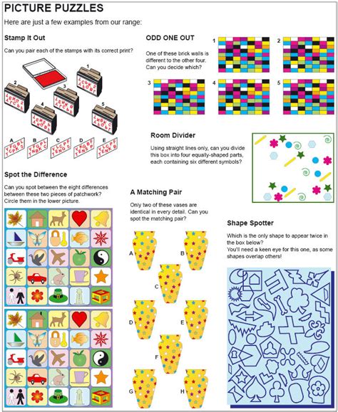 Puzzle Press Ltd Puzzle Ideas Picture Puzzles