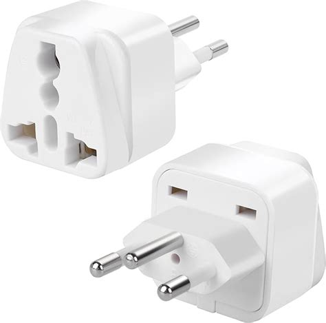 2 Pack Uk To Switzerland Plug Adapters Swiss Power Converter Grounded