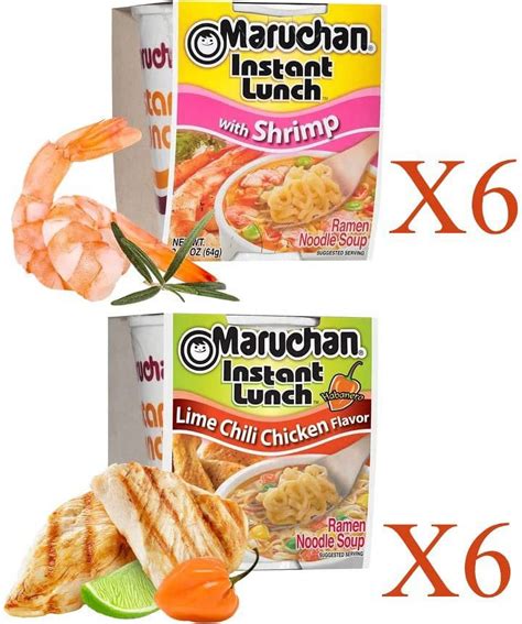 Maruchan Ramen Cup Noodles 12 Count Shrimp Lime Chili Chicken