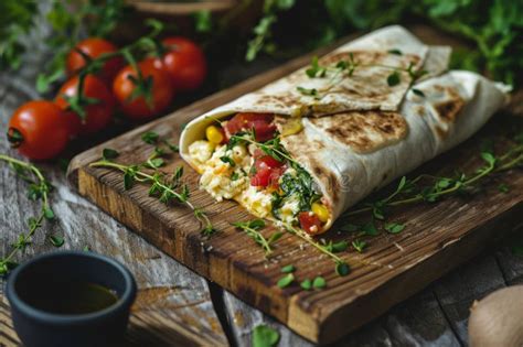 Burritos Wraps with Beef and Vegetables. Beef Burrito, Mexican Food ...