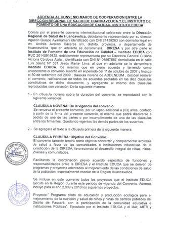 ADDENDA AL CONVENIO CON LA DIRESA HVCA By Educa Educa Issuu