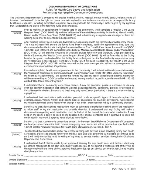 Form Op 140121c Download Printable Pdf Or Fill Online Rules For Health