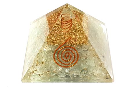 Green Fluorite Orgone Pyramid Organite Energy Reiki Chakra Healing