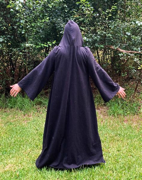 Black Tau Robe Witch Wizard Magician Ceremonial Ritual Etsy