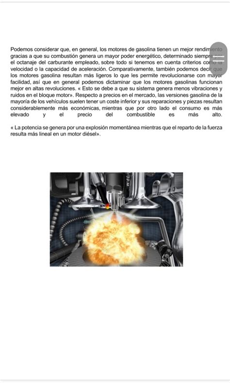 Jr OGM Cuadro comparativo del motor de gasolina y el motor de diésel