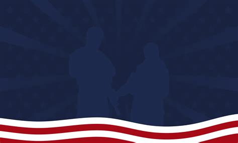 American flag with Silhouette of a veteran soldier, and copy space Area ...