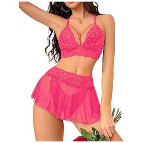 Piece Lace Bralette Mini Skirt And G String Lingerie Set Giysi Shop