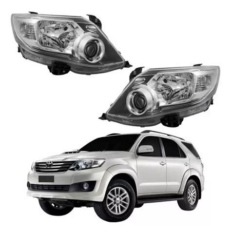 Par Farol Toyota Hilux Sw4 2012 2013 2014 2015 Mascara Negra